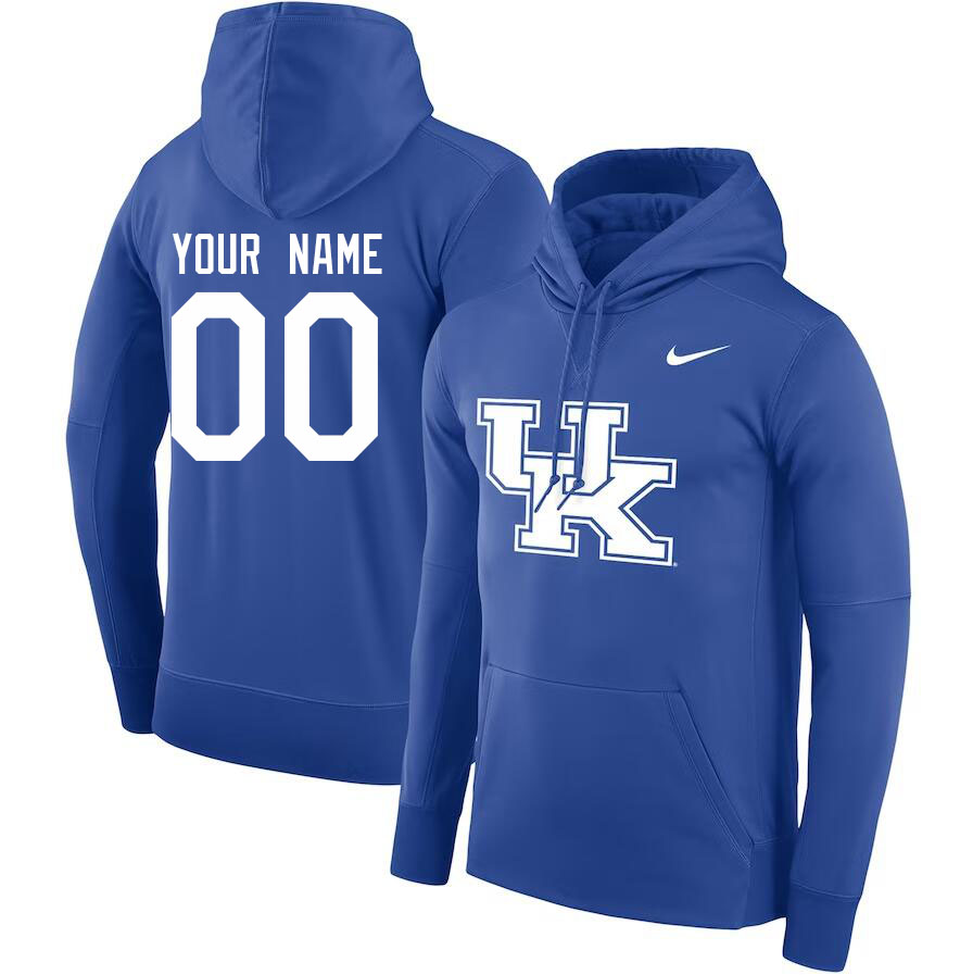 Custom Kentucky Wildcats Name And Number College Hoodie-Royal
